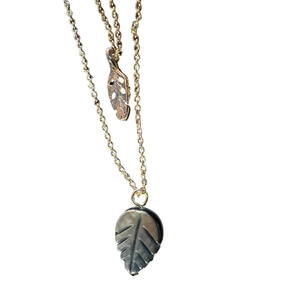 GH Bass Co Necklace Leaf Double Strand Layered Adjustable - Picture 7 of 11